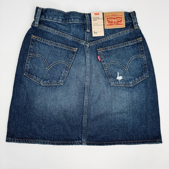 NWT Levi’s High Rise Deconstructed Mini Jean Skirt - Picture 5 of 11